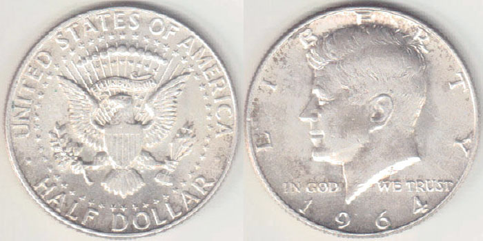 1964 USA silver Half Dollar A000016